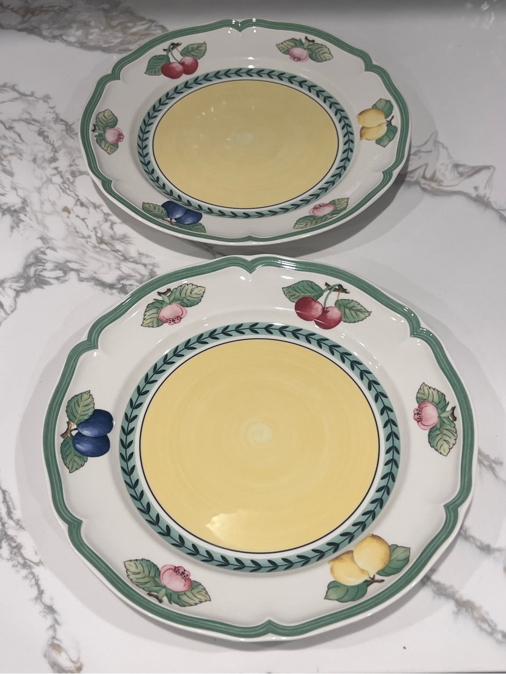 Villeroy and Boch French Garden Fleurence Set Of Two (2) Dinner Plates 10 1/4 in